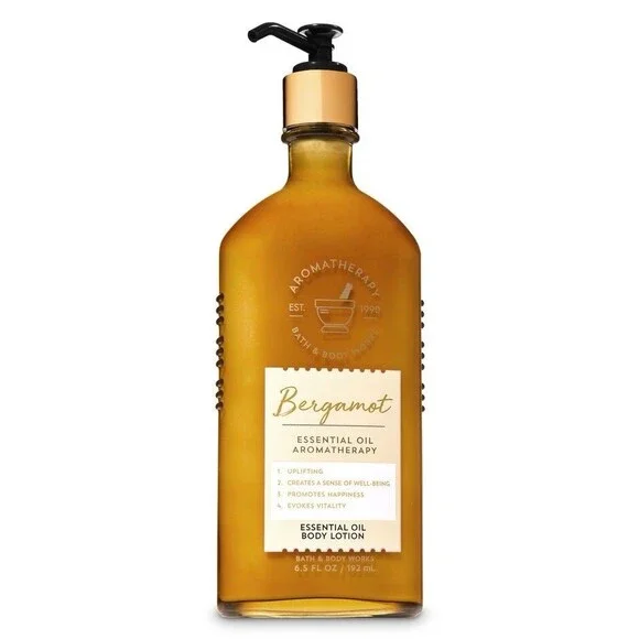 Bath & Body Works- BERGAMOT Essential Oil Lotion –Glass Bottle – RARE HTF- NEW - Picture 3 of 6